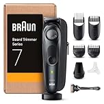 Braun Series 7 Regolabarba Uomo e Rasoio Elettrico Barba con Lama Barba Problade, 40 Lunghezze, Accessori da Barbiere, Base di Ricarica, Custodia, Bt7441 Nero Elettrico