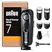 Braun Series 7 Regolabarba Uomo E Rasoio Elettrico Barba Con Lama Barba Problade, 40 Lunghezze, Accessori Da Barbiere, Base Di Ricarica, Custodia, BT7441 Nero Elettrico immagine