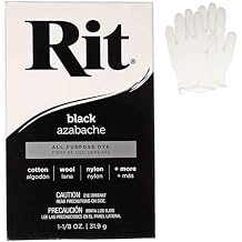 All Purpose Concentrated Rit Dye Powder with Plastic Gloves for Clothing, Decor, and Crafts Black 1 Pack