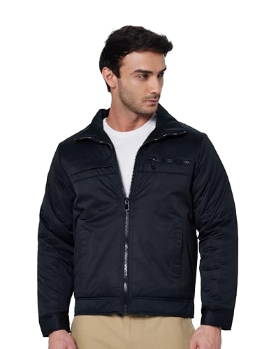 Image of Qube By Fort Collins Men's Winter Jacket - Padded Casual Jacket for Men | Full Zip High Neck Jacket with Stand Collar, Chest Zip Pocket & Side Pockets for Office, Winter Wear, Travel & Daily Use