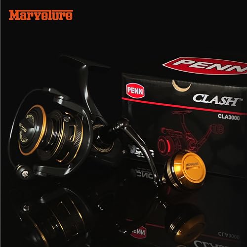 MARVELURE Foldable Power Handle for Penn Battle II III IV, Clash I Spinning Fishing Reel Replacement Handle (Black & Gold, for Battle 5000-6000 Thread) - Thumbnail 3