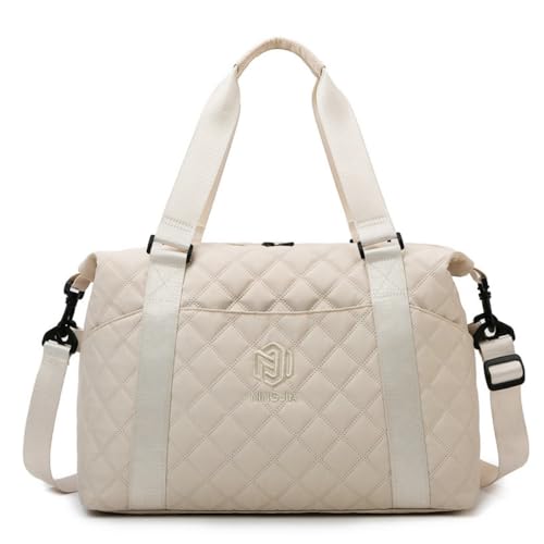 Bolsa Feminina Grande Para Viagem De Bordo Bagagem Academia Esportiva Resistente Com Alça De Mão Ombro Blogueira Executiva - ZAFIN (Bege)