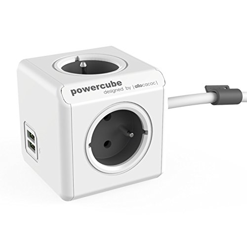 Powercube 4 Prises + 2 USB, Cube multiprise