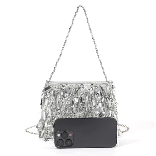 Sequin Purse Beaded Sequin Purse Y2K Mini Sparkly Evening Bags Underarm Shoulder Bag Zipper Gifts Women Girls4