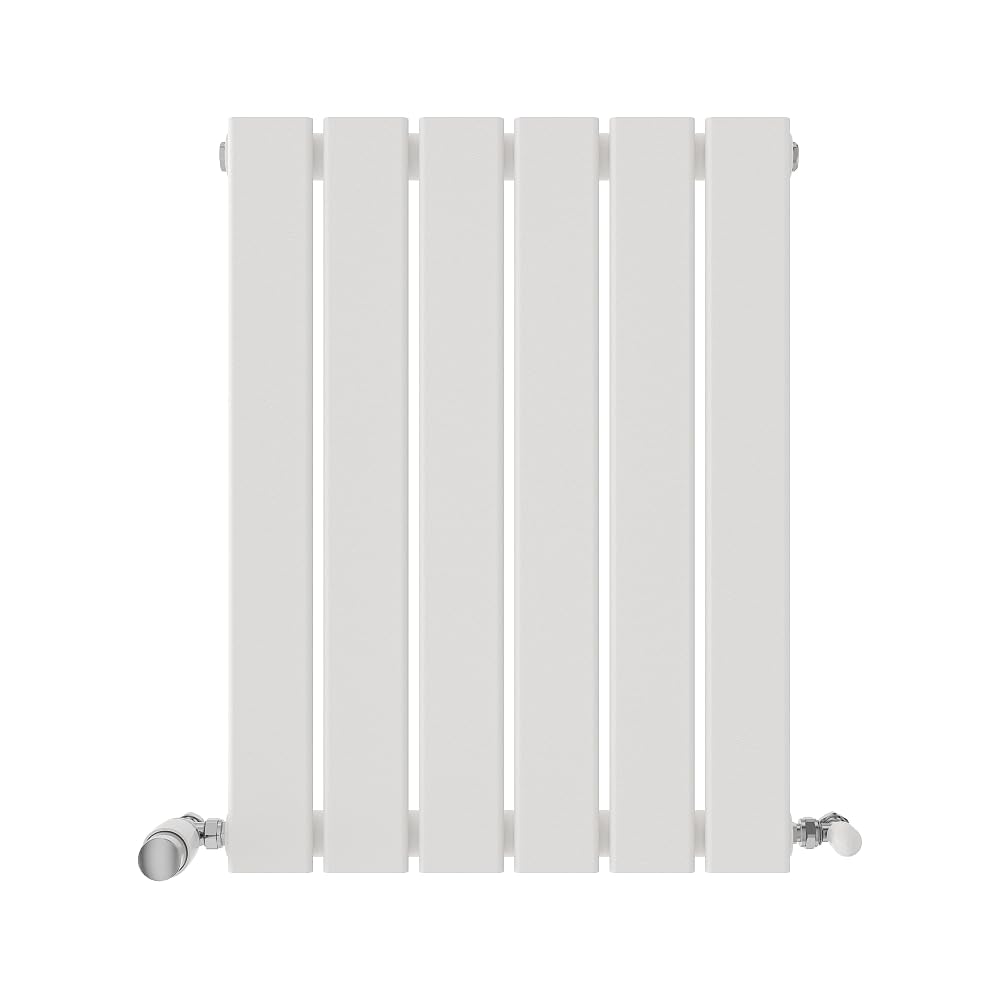 iBathUK Apex Wall Mounted Horizontal Single Slim Flat Panel Radiator, Steel 6-Column Hydronic Central Heating, High Thermal Output Design, Modern Designer Radiator in Matt White, 600x456mm — image 1