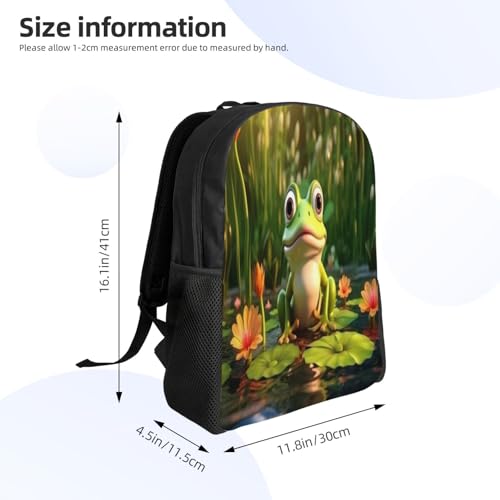 Unisex Backpack Frog Water Lily Pads 16Inch Lightweight Backpack Gym Casual Daypack for Women Men Gift4