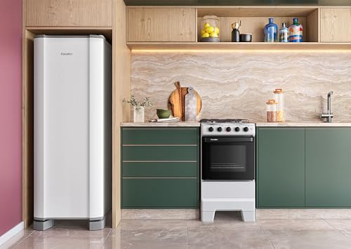 Fogão a Gás Mesa Inox e Forno 50L Limpa Fácil Esmaltec IDEAL POP F4ISB Cor Branco 4 bocas