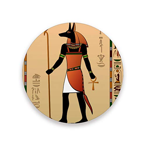 Posavasos redondos de cerámica con diseño de murales de Egipto, resistente al calor, para bebidas, hogar, cocina, bar, juego de 1