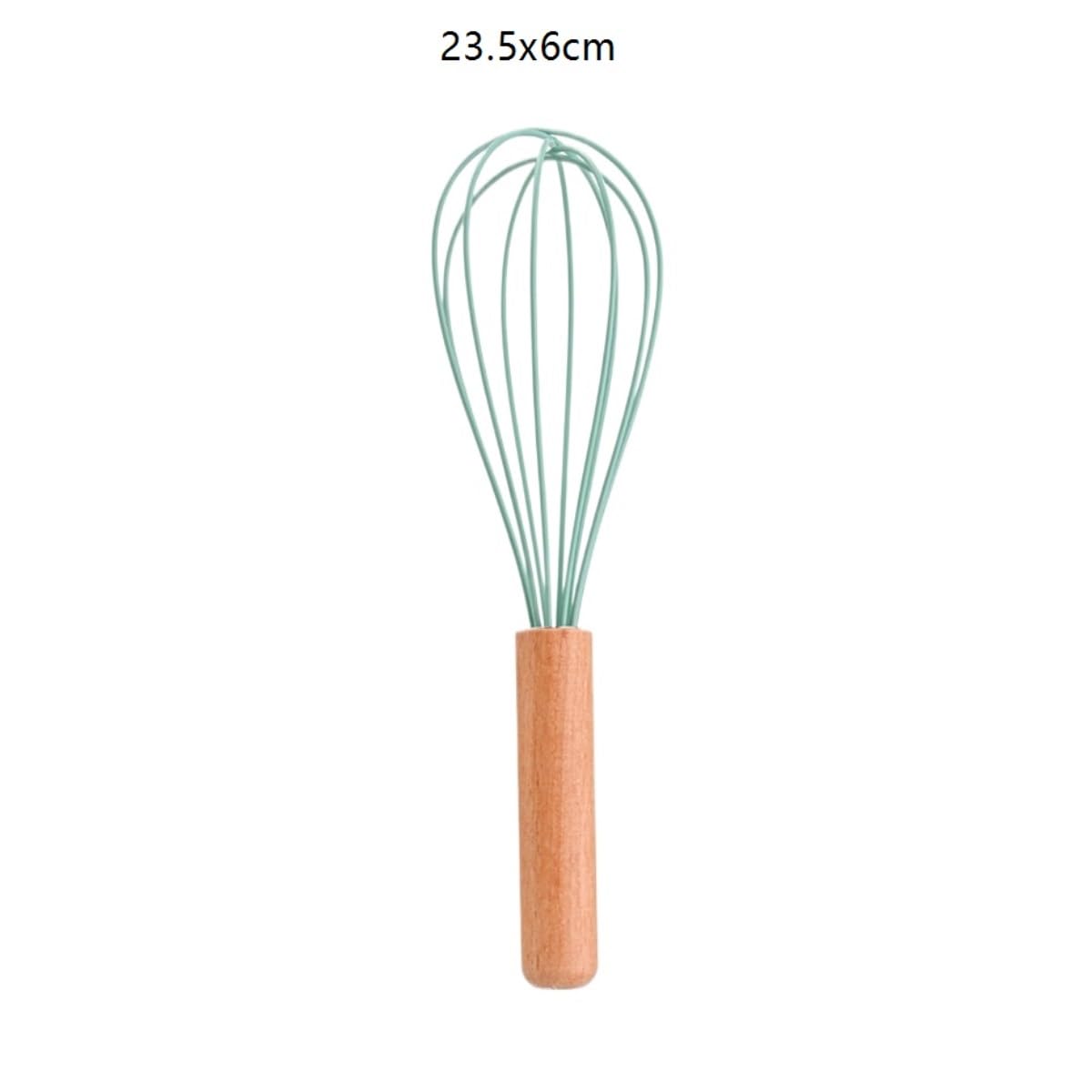 Frusta da Cucina Sbattitore Manuale Frullino for Uova in Silicone Manuale con Manico in Legno Portatile Cottura for Classico A Palloncino Frullatore Efficiente(White)
