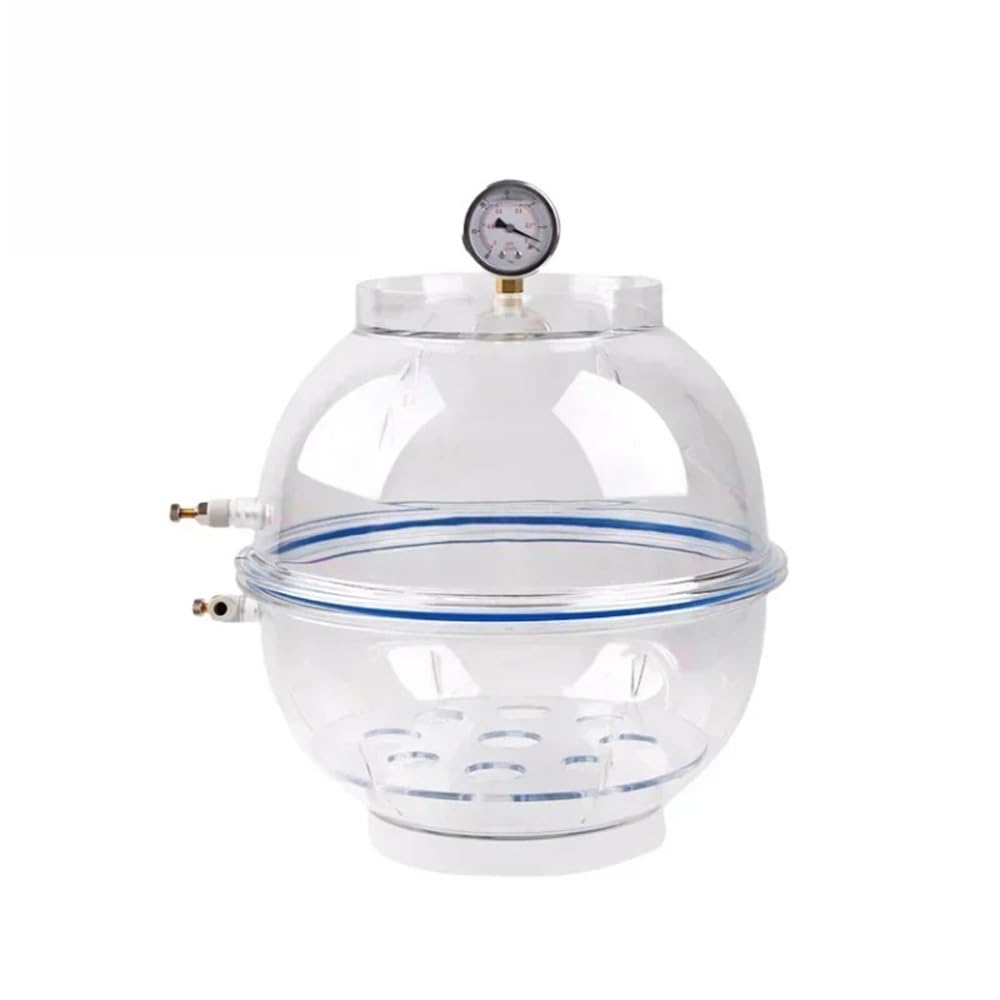 Desecador de vacío - Secador de laboratorio de policarbonato transparente con doble válvula y manómetro, 150 mm