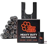 Tuff Pets Heavy Duty Dog Poop Bag With Handles - 16 Rolls of Pet Waste Bags - Fits in any Dogs Poo Bag Dispenser or Holder - Thick Dog Poop Bags