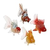 Mikinona 4 Piezas Peces Artificiales Flotantes Realistas de PVC para Acuario de Modelos Coloridos de Juguete Seguro para Decoración Detallada de Tanque