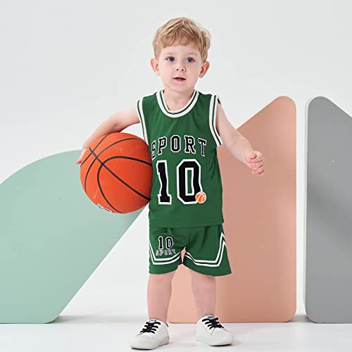 Image of Volunboy Kids Sports Shorts Sets Boys Jerseys Tracksuit 2 Piece Basketball Performance Tank Top and Mesh Shorts Set