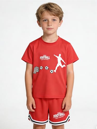 Image of Boys' Shorts Set 6 Pieces Short Sleeve Tee T-Shirt and Shorts Set Boys Outfits Clothing Set 4-12Y