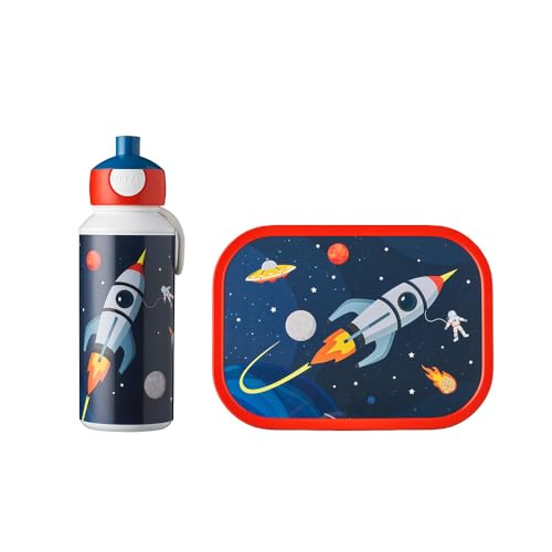 Mepal - Pausenset Campus - f&uuml;r Kinder mit Pop-up Trinkflasche & Brotdose - f&uuml;r Schule oder Unterwegs - BPA-frei - 400ml + 750ml - Space