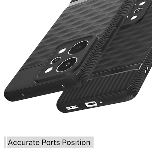 Image of Pikkme Back Cover for Realme P4 Power 5G Camera Protection 3D Hexa Cube Design Silicone Protective Bumper Case (Black)