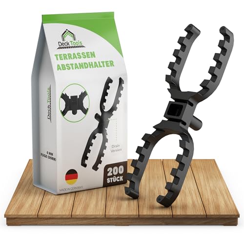 Deck Tools 200 Stück 4mm - Abstandhalter für Terrassendielen Terrassenbau Distanzhalter für gleichmäßige Fugen & Hinterlüftung Kunststoff-Distanzstück für Holzterrassen & WPC Made in Germany