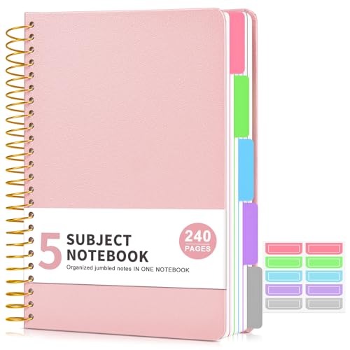 Cahier à spirales rose à couverture rigide avec pochettes amovibles pour femme - 2