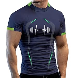 Sexy tanktop voor heren, zomer, hoge elasticiteit, patroonprint, sport, nauwe korte mouwen, sneldrogend, ademend, fitness top, herenbroek, kort