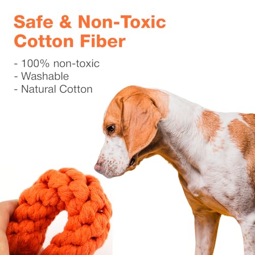 Image of Carrot Rope Toy for Dogs and Pets |Durable and Comfotable Chew Carrot Rope Toy |Puppy Teething Dog Rope Toys Cat Chew Toys Safe Braided Rabbit Toys Healthy Gift (Orange)