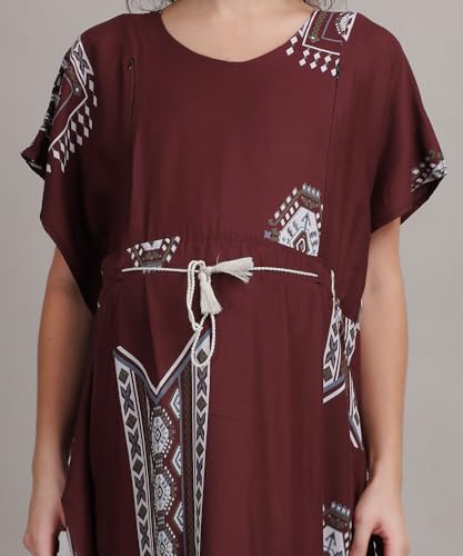 Image of Fabme Women's Printed Kaftan Nursing and Maternity Nighty