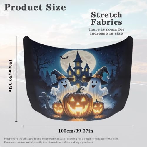 Image of Moon Castle Car Hood Cover Stretchable Polyester,Engine Cover,Elastic Fabrics Can be Washed,Car Bonnet All-Season Protection