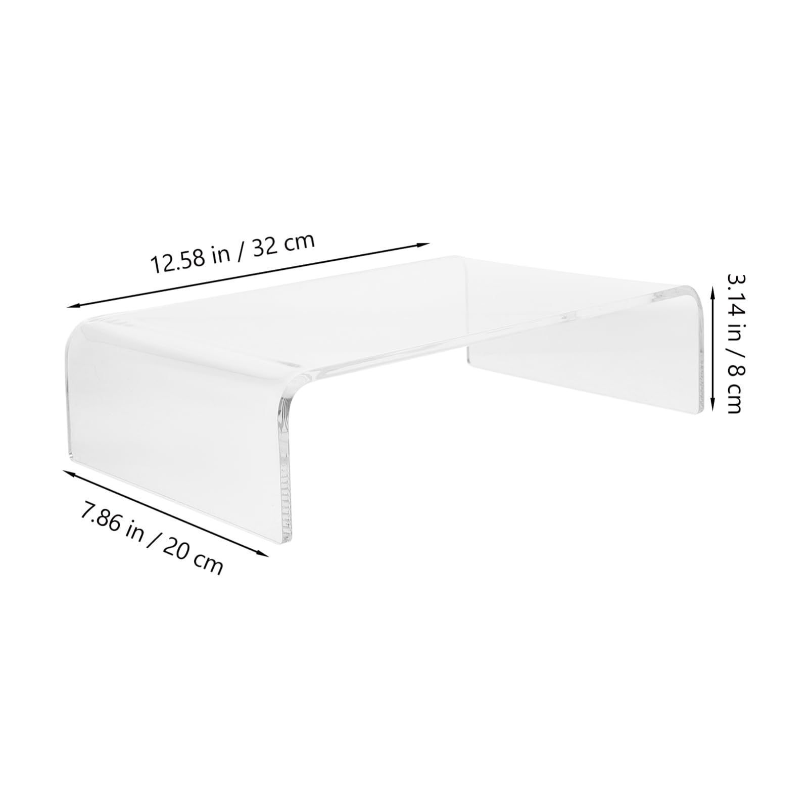 HOMSFOU Supporto per Monitor in Acrilico Trasparente per Computer da Scrivania Aumento Altezza Display e Spazio per Tastiera e Mouse