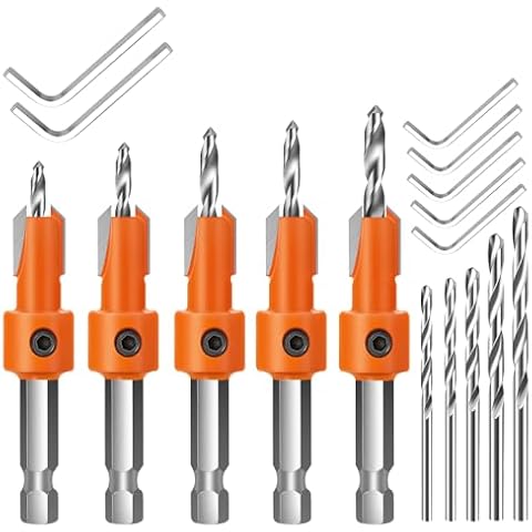 Lytool 5-Piece Adjustable Countersink Drill Bit Set Cover