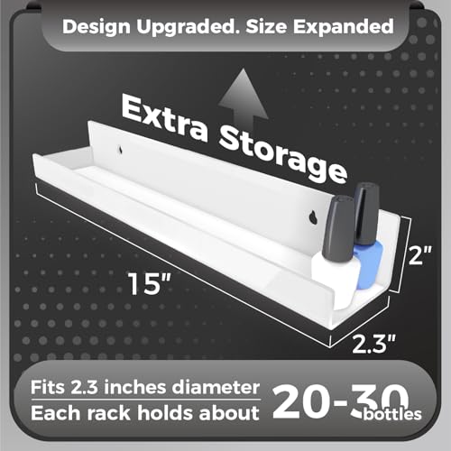 Image of 4 Pack 15 Inch White Acrylic Floating Wall Shelves, Kids Bookshelf
