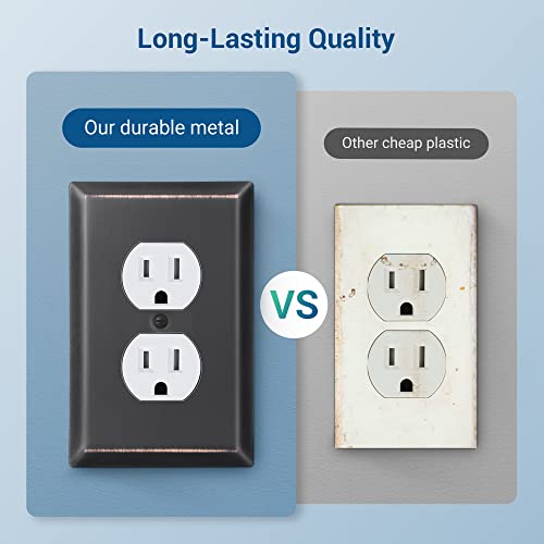 Dewenwils Duplex Outlet Wall Plate, Metal Wall Plates For Electric Outlet, Aged Bronze Switch Cover, 4-Pack #TOP2