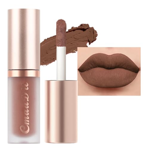 Image of evpct 1Pcs Brown Matte Liquid Lipstick Lip Gloss Glossy Set for Black Women 24 Hour Silky Velvet Lipstick labiales matte larga duracion mate 24 horas originales 02#