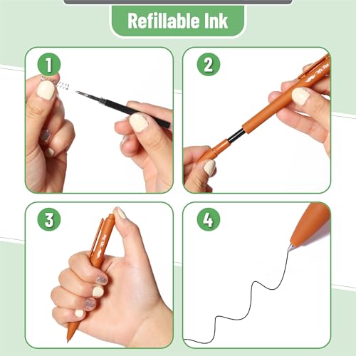 Image of Mr. Pen- Retractable Gel Pens, 12 Pack, Black Ink, Natural Colors Barrels