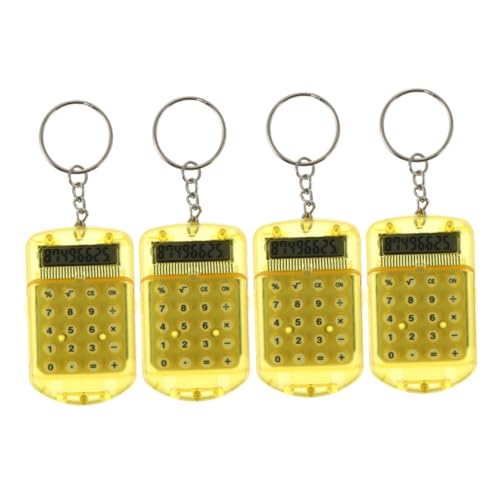 BRIGHTFUFU 4pcs Mini Keychain Calculators 8 Digits Calculator for Boys and Girls Adults Small Key Ring