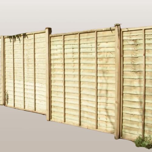 Panel de valla de madera de 1,8 m x 1,2 m, madera tratada, 15 años de antiputrefacción, diseño supersolapado