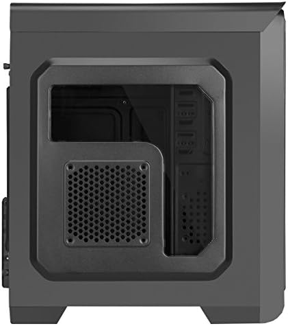 CiT Hero MATX Computer Case with 1 x 12 cm Front Blue LED Fan and Side Window - Black