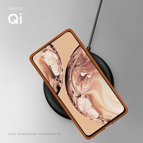 Coque silicone Samsung S21 FE 5G ONEFLOW marron mat antichoc double couche