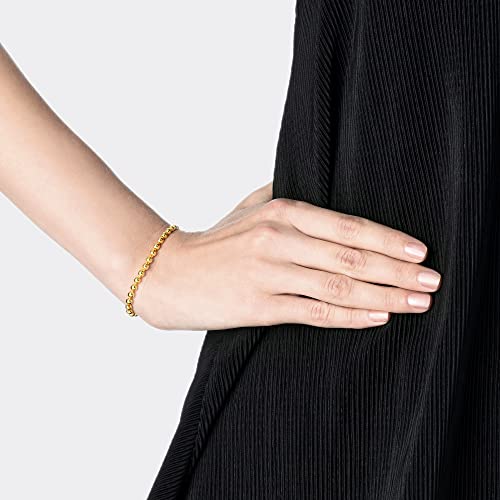 CHOW SANG SANG 999.9 24K Solid Gold Price-by-Weight Gold Beaded Bracelet for Women 09464B2