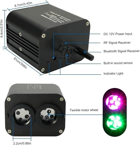 Luces de techo Starlight Headliner con sensor de sonido para simular un cielo estrellado 3