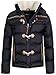 Geographical Norway giacca invernale da uomo, con colletto in pelliccia stile orsacchiotto, blu navy, S