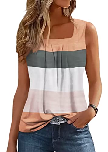 Ruffled Square Collar Casual Tank Summer Casual Fashion Camping Seaside Party Sleeveless Tank Women's Mother top Vest