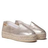 TONI PONS Keira Espadrilles fermées pour femme en daim avec semelle en jute, Champagne, 38 EU