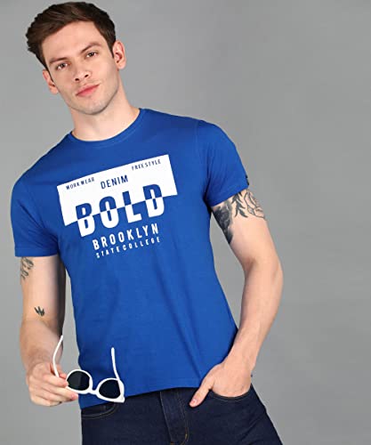 Image of Urbano Fashion Men's Graphic Printed Round Neck Half Sleeve Slim Fit Cotton T-Shirt