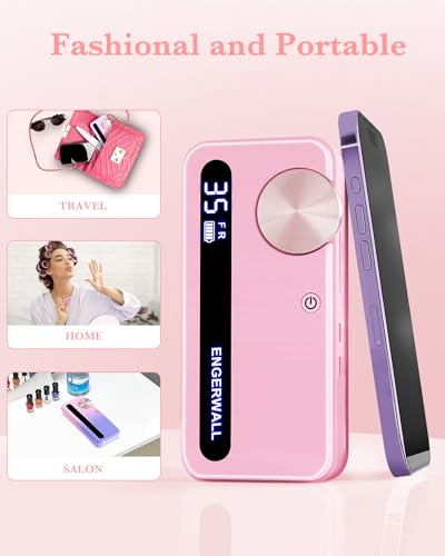 ENGERWALL 35,000 RPM Professional Electric Nail Drill, Rechargeable Cordless E-File for Acrylic and Gel Nails LCD Display - Image 4