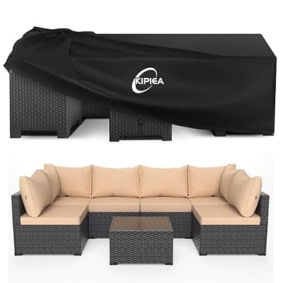 Kipiea 600D Patio Furniture Covers Waterproof Winter, Outdoor Furniture Set Covers for Table Chairs, Heavy-Duty Outdoor Sofa Covers with Anti UV and No Tears, No Fading (98" L x 98" W x 28" H)