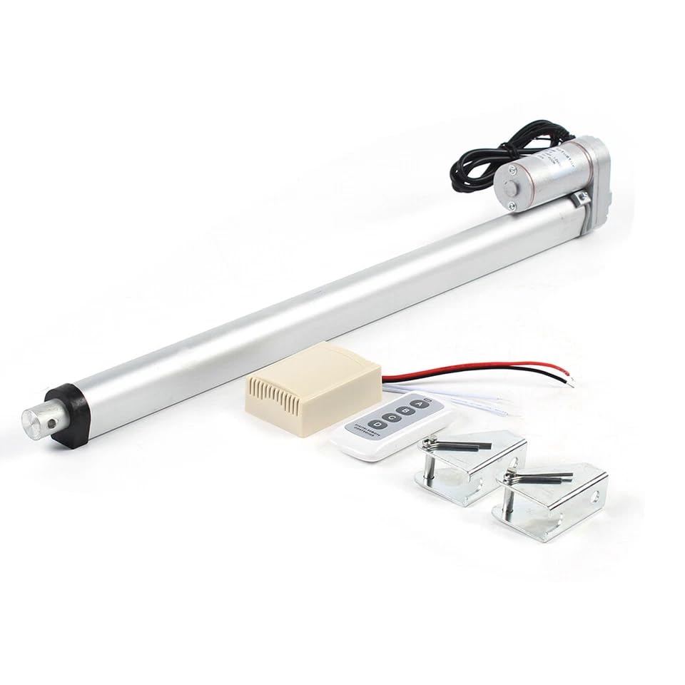 12V Linearaktuator 300mm Elektrozylinder mit Fernbedienung & IP54 Schutz geräuscharm, Elektrozylinder für Automatisierung & medizinische Anwendung (1, Silber, 450 mm)