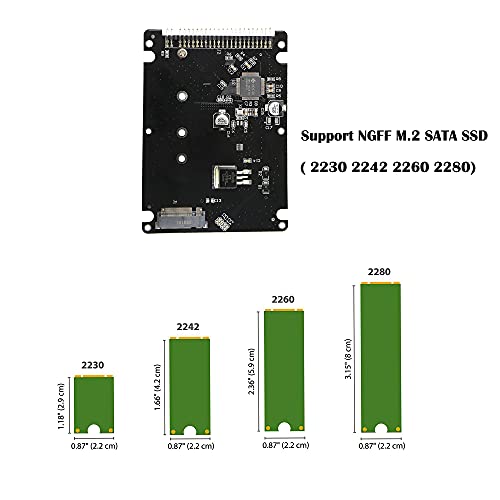 Adaptador GINTOOYUN M.2 NGFF SATA a carcasa IDE 44pin 2.5" miniatura 3