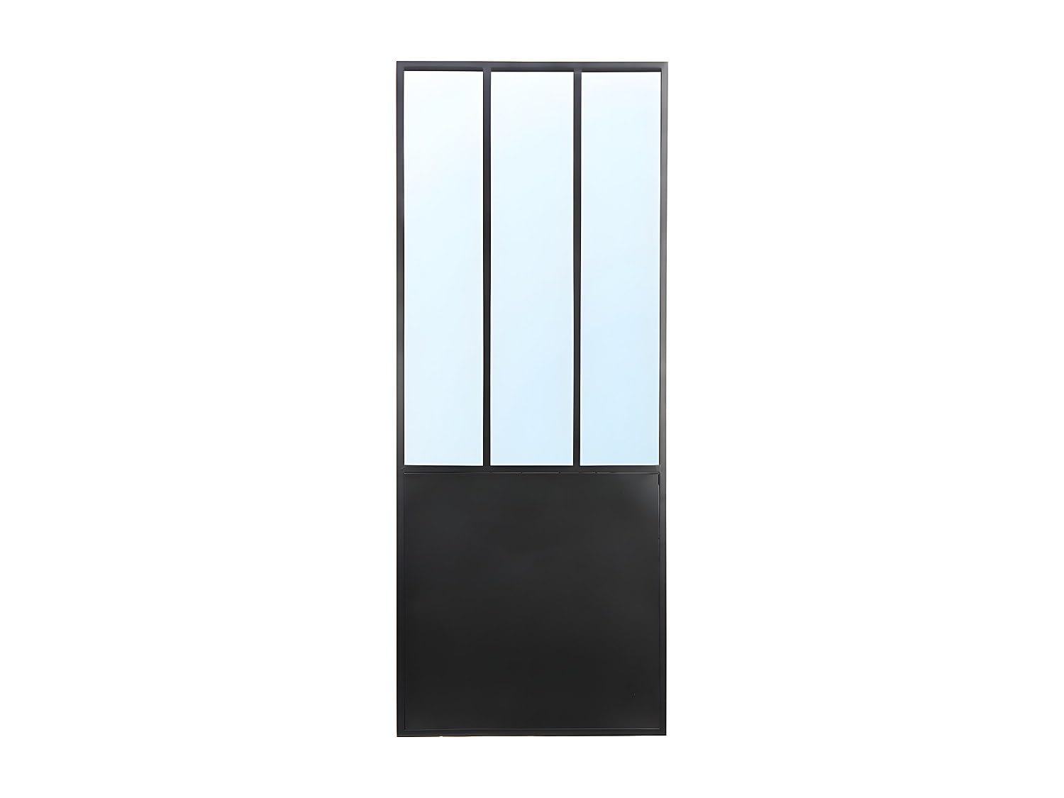 Vente-unique - Paravent Miroir Atelier Industriel 3 pans - Métal - H. 180 x L. 122 cm - Noir - Coventry