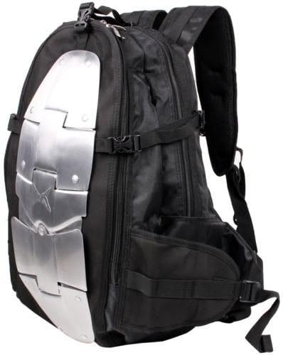 Black Motorcycle Aluminum Armor Riding Street Dual-sport Bike Backpack Gear Bag