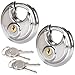 2 Pcs Discus Locks Stainless Steel Round Padlock Heavy Duty Rustproof Disc Padlock By STARVAST, 2-3/4 in. Wide (Keyed Different)