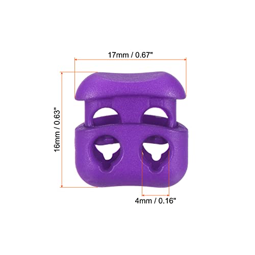 PATIKIL Cord Locks, 30 Pack Oval Spring Toggle Stopper for Drawstring Bag Shoelaces Purple, 16x17mm - Image 2